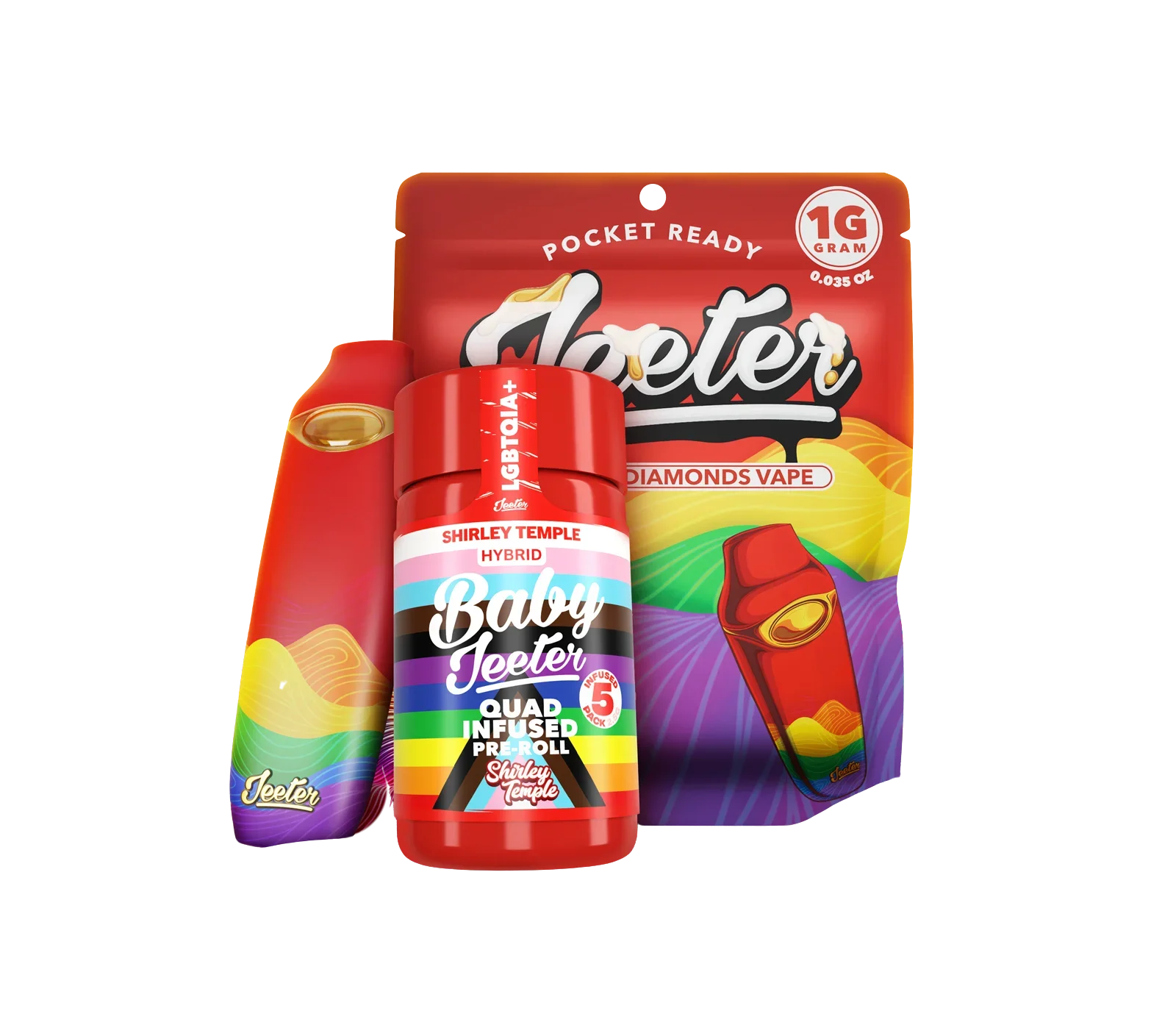 Kit THC Jeeter Juice Shirley Temple | Pod + Pré-Roll Edição Limitada